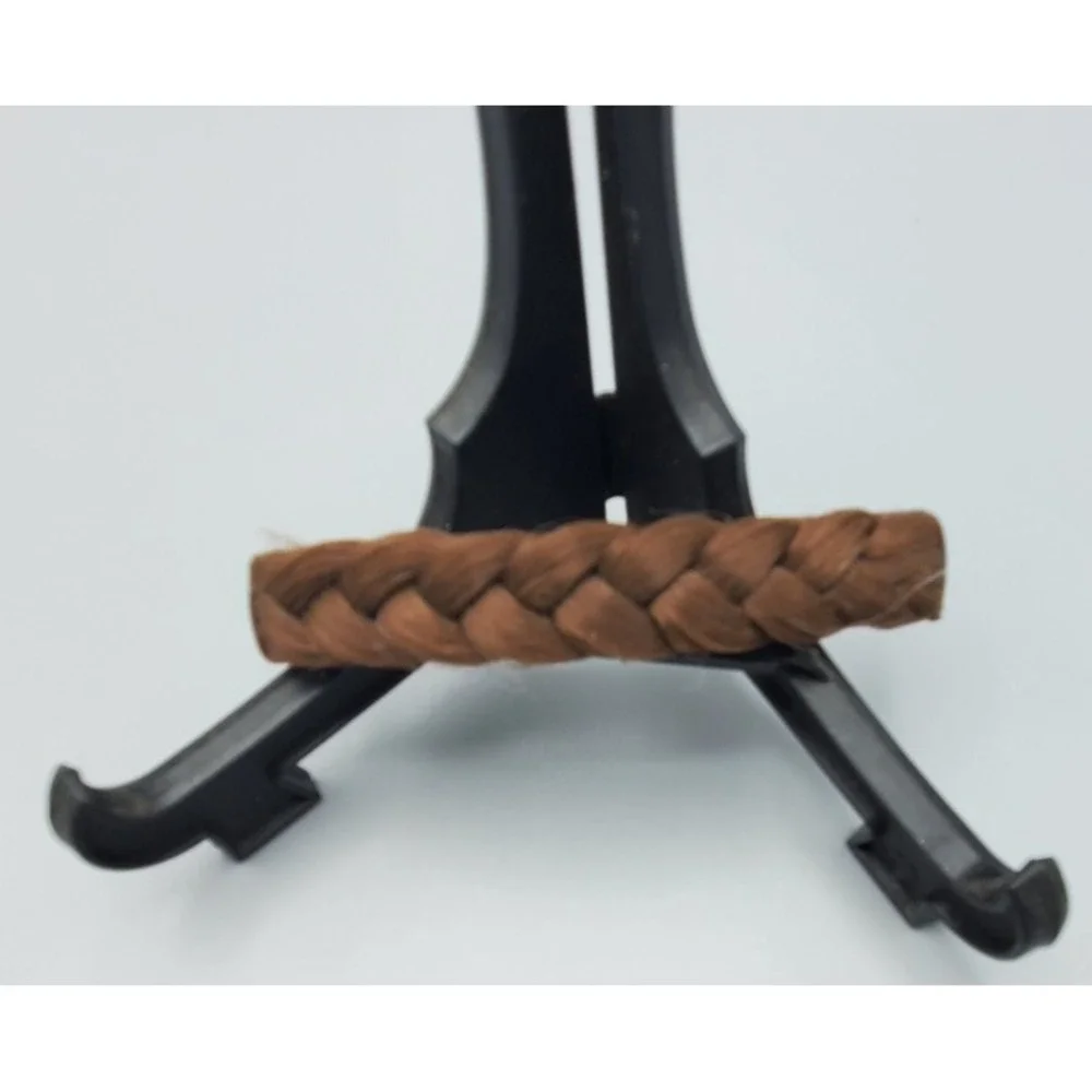 Vintage Metal & Celluloid Faux Hair Braid Barrette 3.5‎ in long Brunette Brown